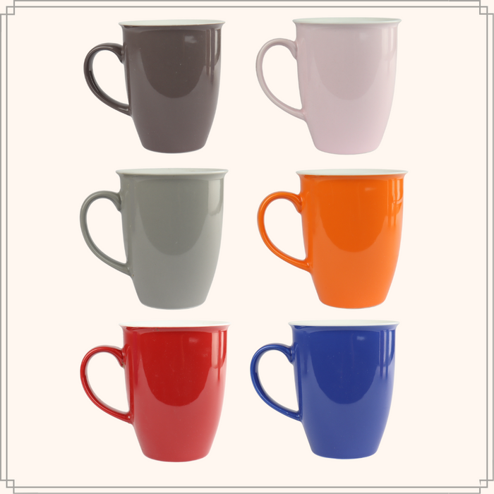 OTIX Koffiekopjes Koffiemok 6 stuks Diverse kleuren 320 ml Aardewerk