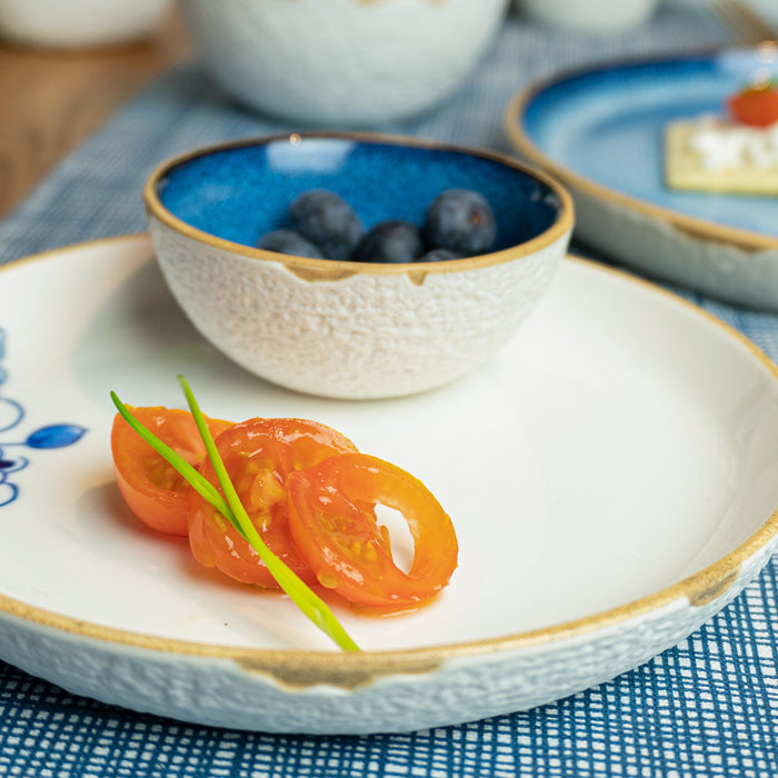 Heinen Delfts Blauw Blauw Bloesem Ontbijtbord 4 st. Ø 21 cm