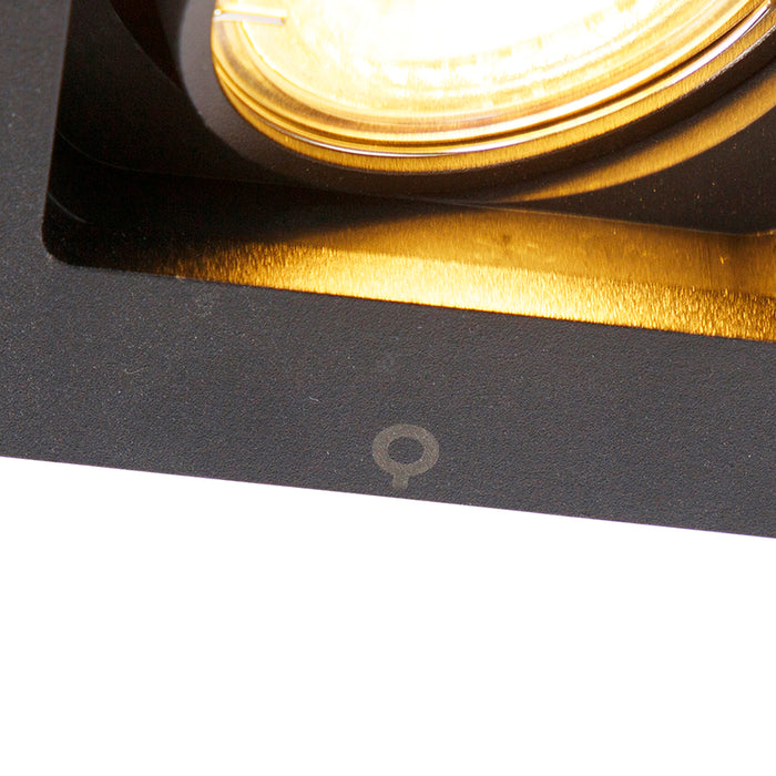 QAZQA Set van 10 inbouwspots zwart verstelbaar - Qure