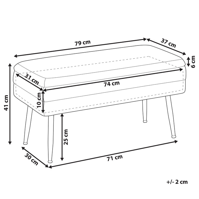 Beliani - DURHAM - Hocker - Roze - Fluweel