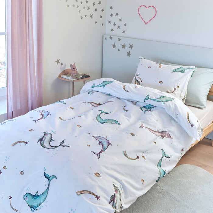 Beddinghouse Kids Magical Dolphi Dekbedovertrek 140 x 220 cm - Multi