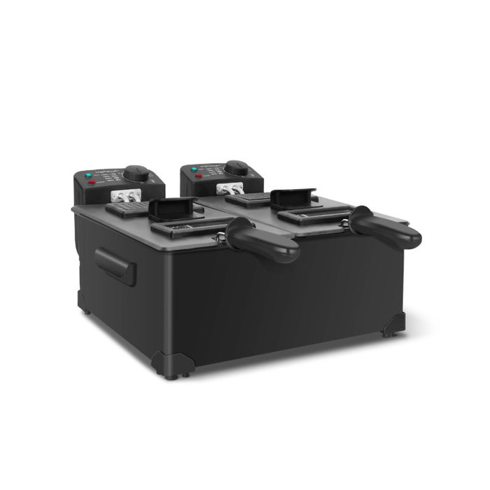 Aigostar Feast 30VDW-Dubbele frituurpan-2x3 liter-Zwart