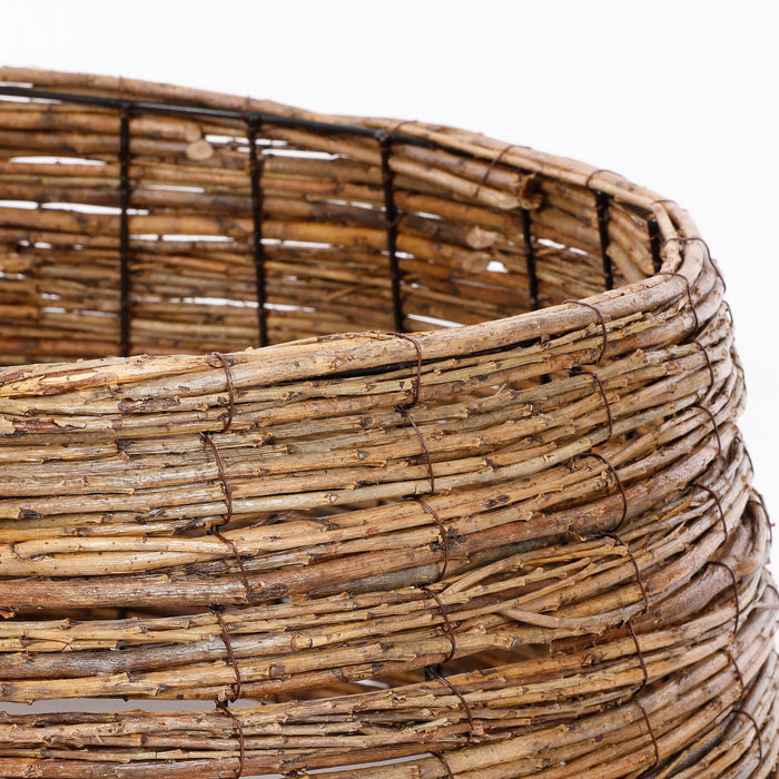 House of Seasons Kerstboommand - H28 x Ø65 cm - Wilgentakken - Bruin