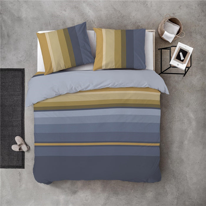 Byrklund - Dekbedovertrek Golden Stripes - 200x220 - Okergeel