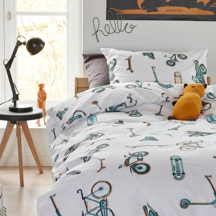 Beddinghouse Kids Wheelers Dekbedovertrek 100 x 135 cm - Grijs