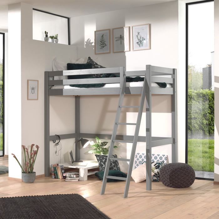 Vipack Pino Mezzanine Hoogslaper 90 x 200 cm - Grijs