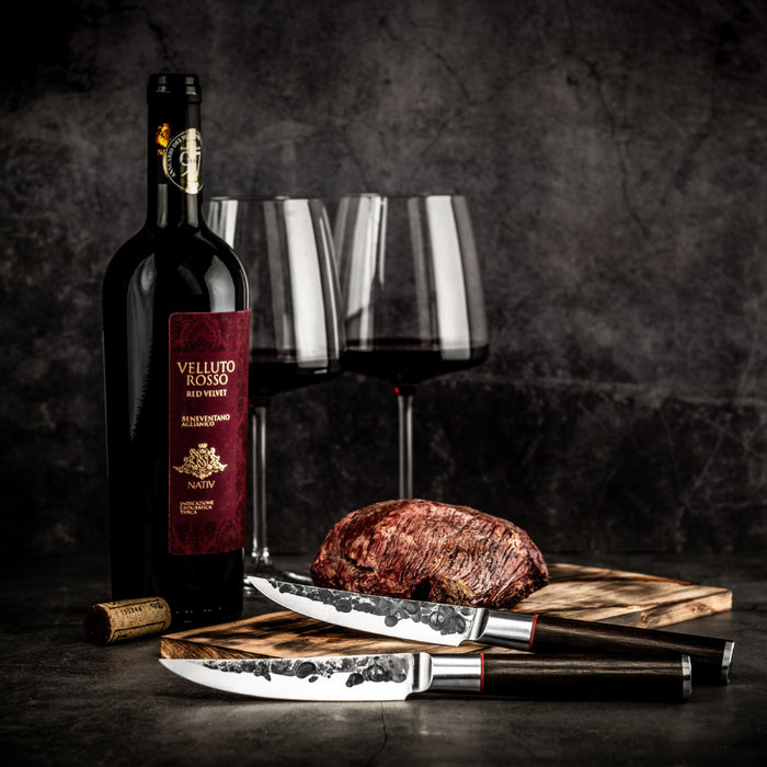 Forged Sebra Steakmessen 4-delig - Sebrahout - In Houten Giftbox