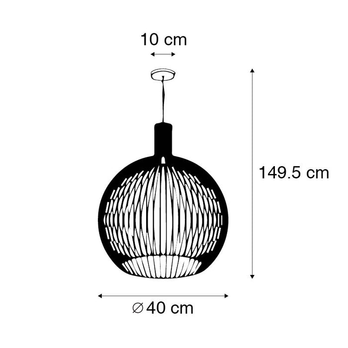 QAZQA Hanglamp wire-dos - Goud|messing - Design - D 400mm