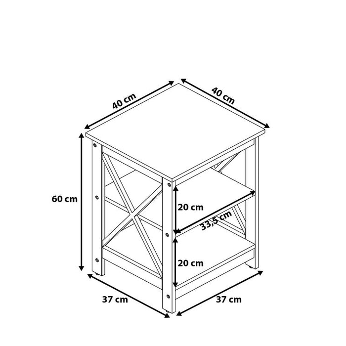 Beliani Foster Bijzettafel Zwart MDF