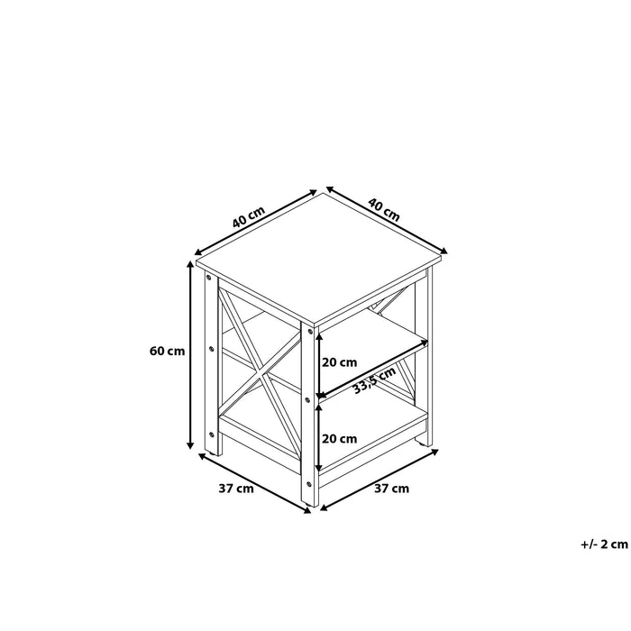 Beliani Foster Bijzettafel Zwart MDF
