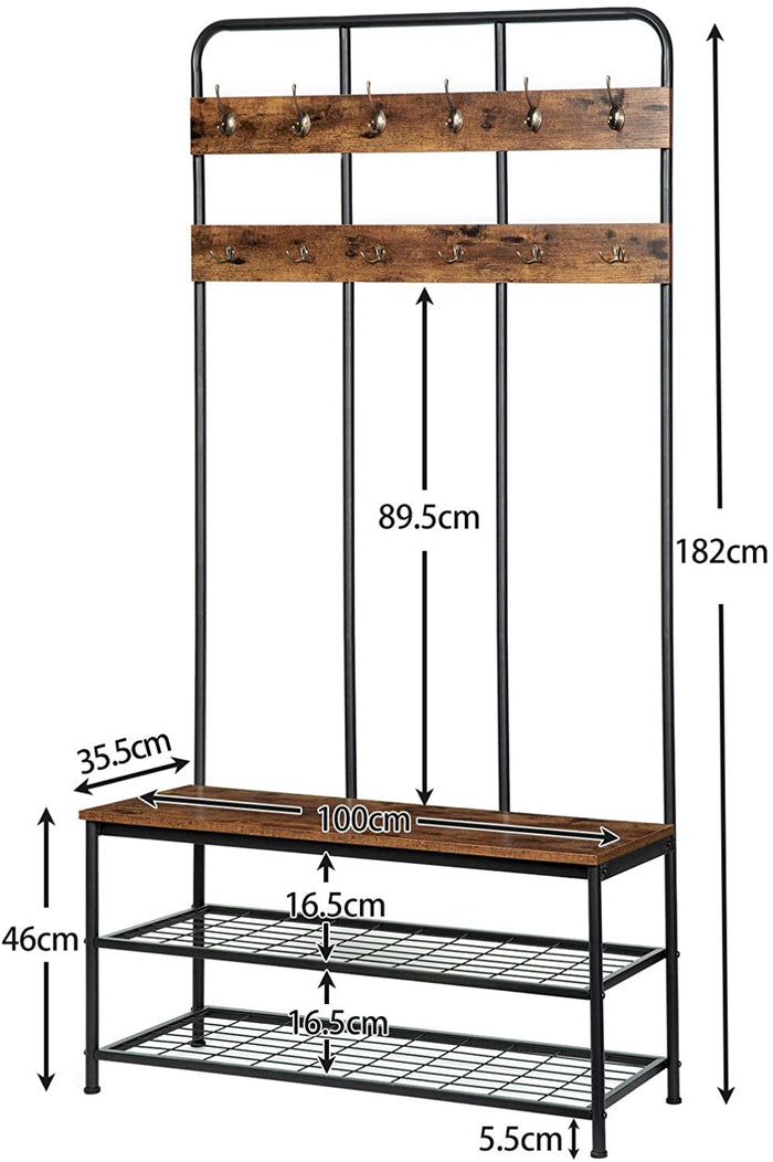 Furnilux - Grote kapstok - kledingrek met schoenenrek