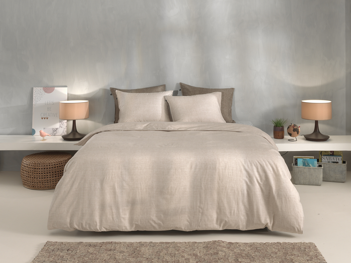 Zo Home Dekbedovertrek Katoen Lino Linnen Look - sandy beige