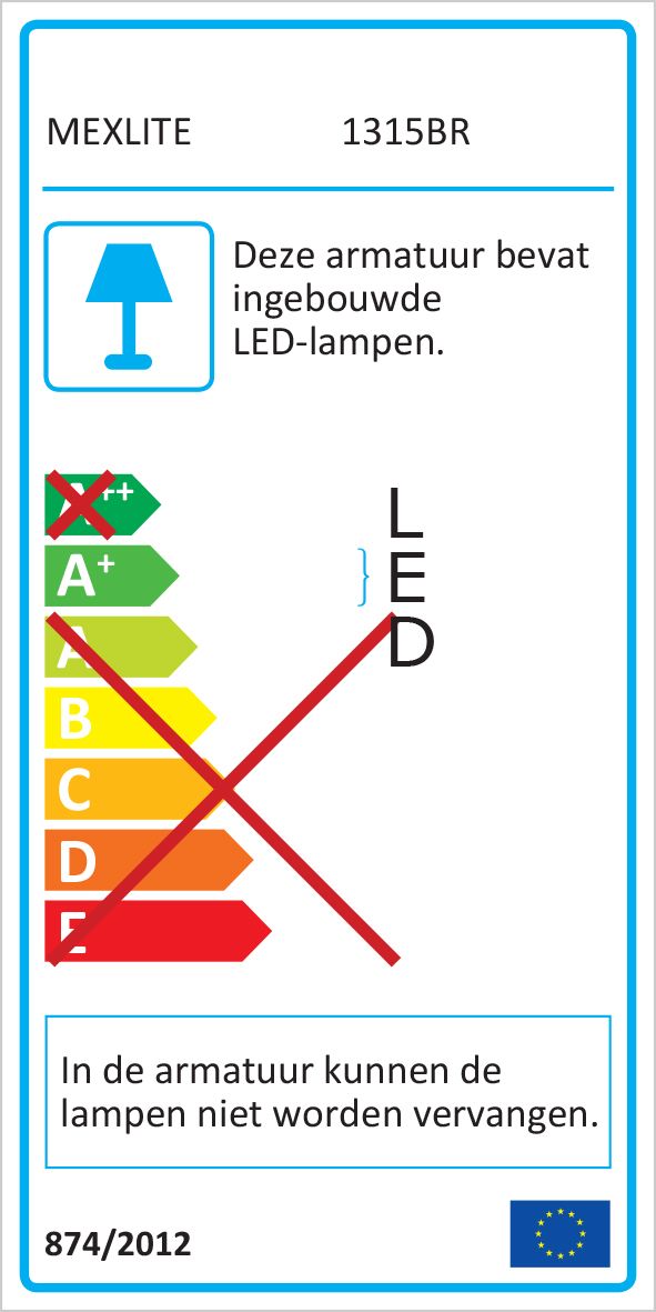 Mexlite - tafellamp - Eloi - brons - glas metaal - Ø 17cm - LED - 1315BR