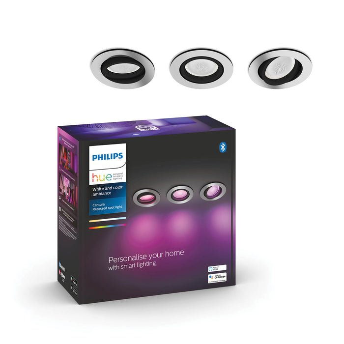 Philips Hue White & Color Ambiance Centura Inbouwspot - GU10 - 3-pack