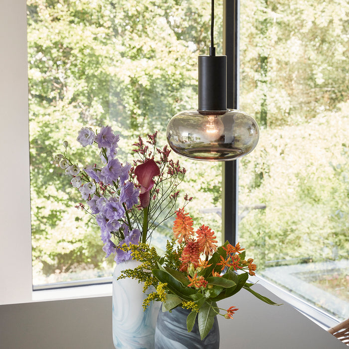 Furnified - Hübsch - Hanglamp Mirror|Zwart Ø20×27cm