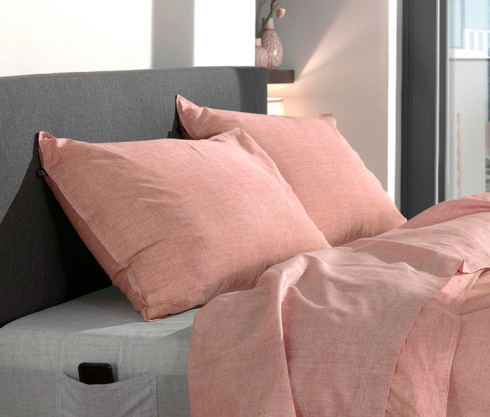 Zo Home Lino Kussensloop Linnen Look old rose