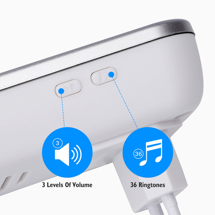 Aigostar Draadloze Deurbel-Met 2 ontvangers-3 Regelbaar volume-Wit