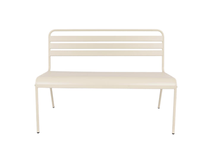 Metalen tuinbank Max 120 cm ivoor