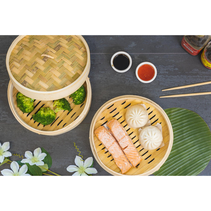 Sareva Stoommandje - Bamboe - 2-laags - ø 25 cm