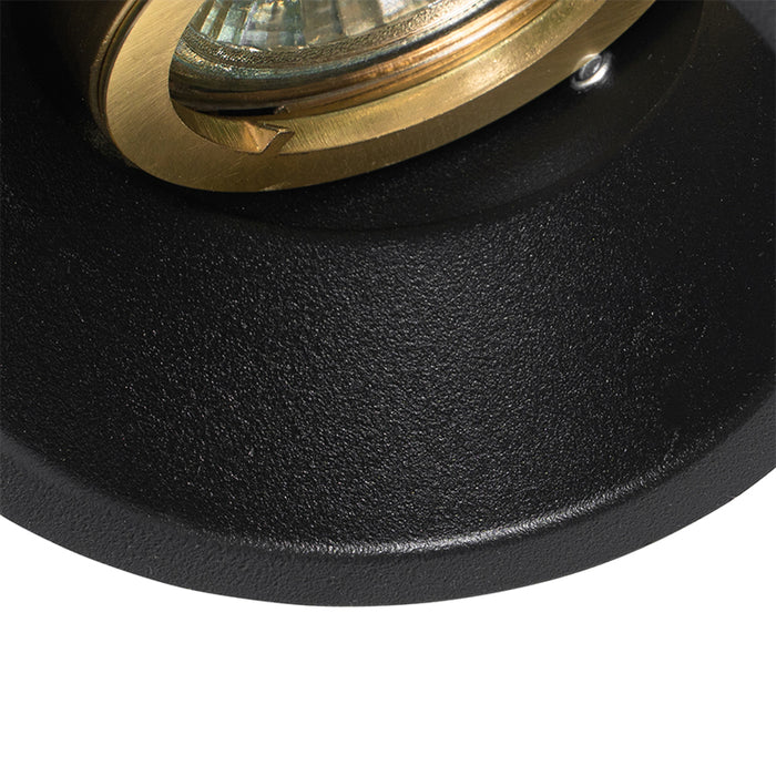 QAZQA Moderne inbouwspot zwart met goud draai- en kantelbaar - Alloy