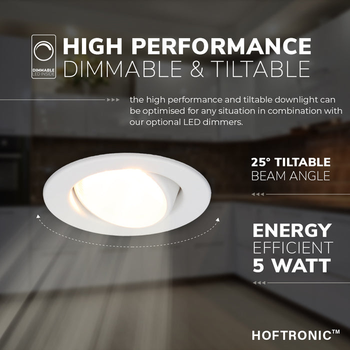 HOFTRONIC 6x Malta - LED Inbouwspots Badkamer IP44 Wit