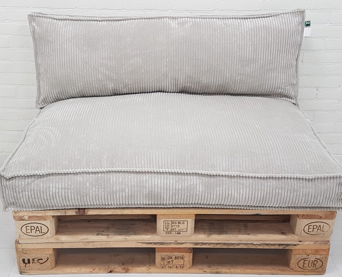 2L Home & Garden Palletkussenset Ribcord Deluxe Zandkleurig - 2 delige