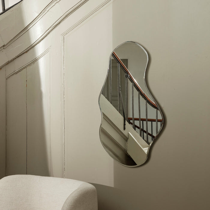 Ferm Living Pond Spiegel - Large - Dark Chrome Frame