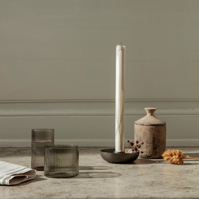 Ferm Living Ripple Waterglazen 4 st. - 200 ml - Smoked Grey