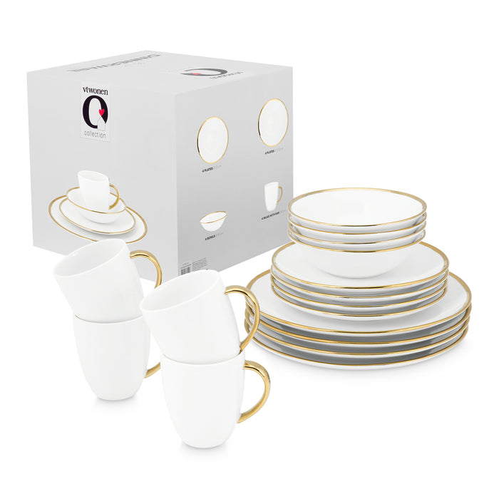 vtwonen Gold Serviesset 16-delig