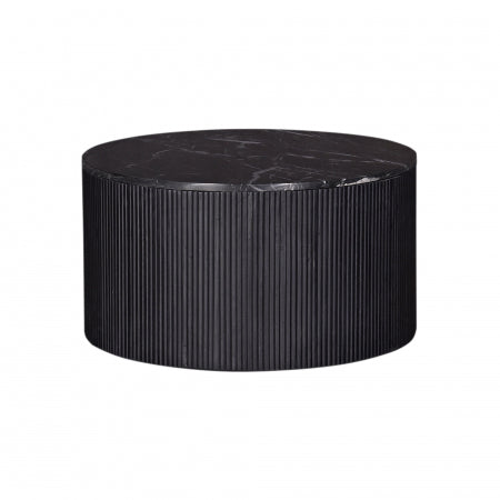 Giga Meubel - Salontafel Marmer Rond - Zwart - 70x70x38cm - Glitzie