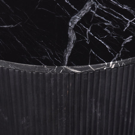 Giga Meubel - Salontafel Marmer Rond - Zwart - 70x70x38cm - Glitzie