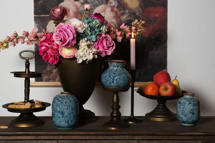 Clayre & Eef Kandelaar Ø 9*32 cm Bruin Ijzer Kaarsenstandaard