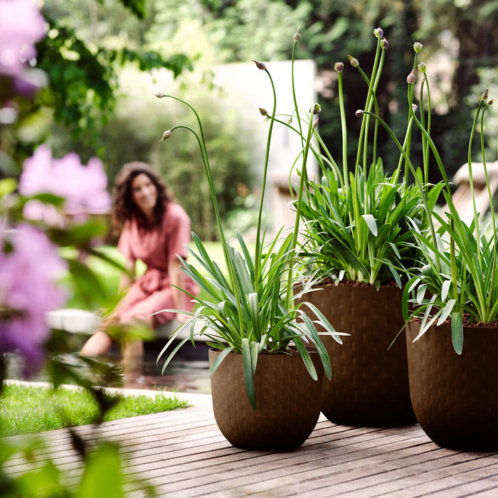 Elho Fuente Grains Bloempot 47 cm - Bruin