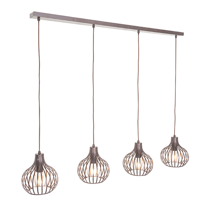 QAZQA Moderne hanglamp bruin 4-lichts - Saffira