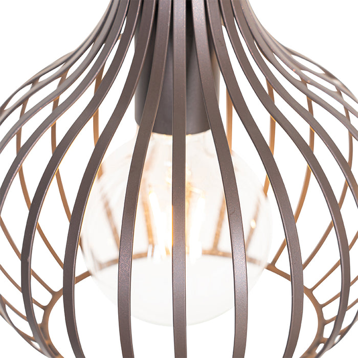 QAZQA Moderne hanglamp bruin 4-lichts - Saffira