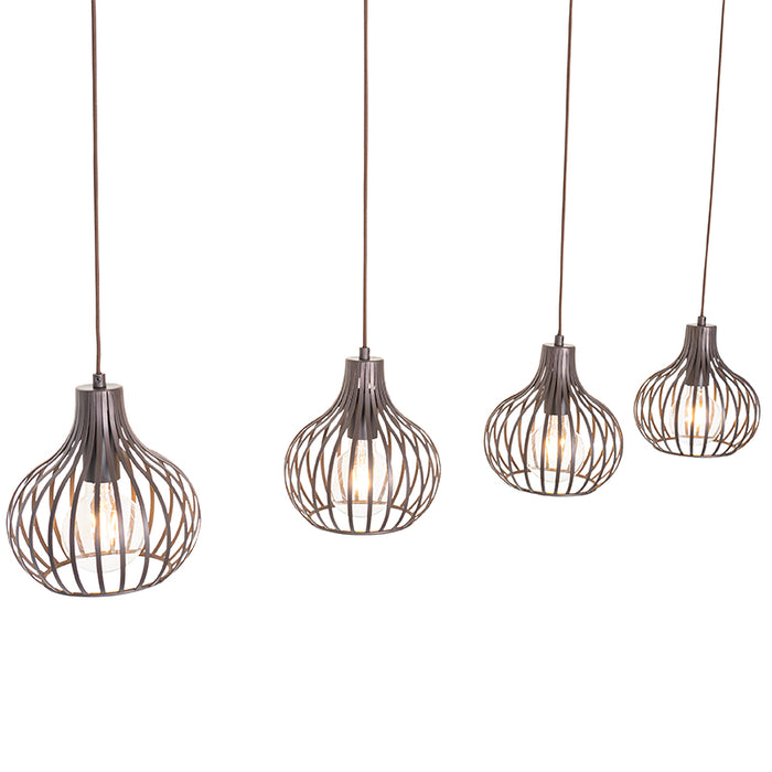 QAZQA Moderne hanglamp bruin 4-lichts - Saffira