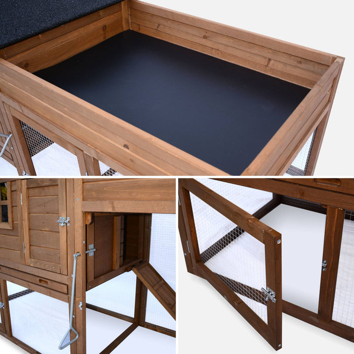 sweeek - Houten kippenhok, campine, 3 kippen