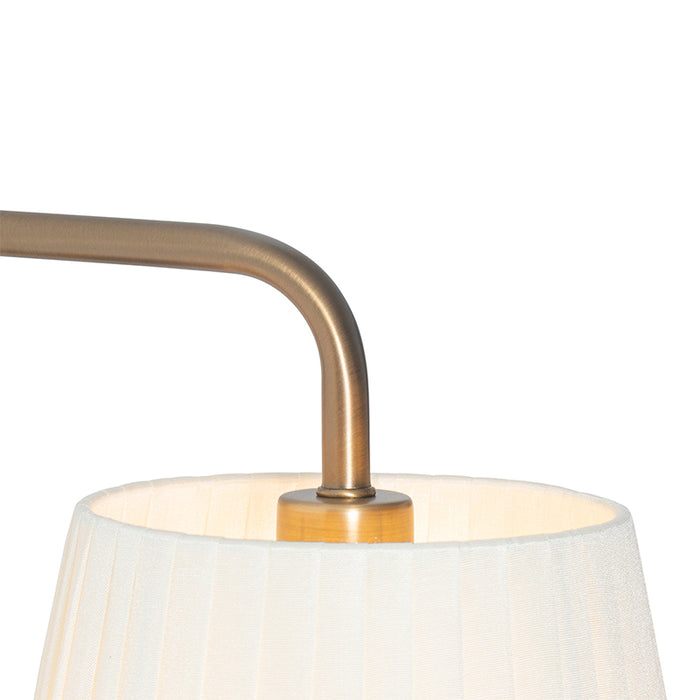 QAZQA Moderne wandlamp wit en brons met leeslamp - Renier
