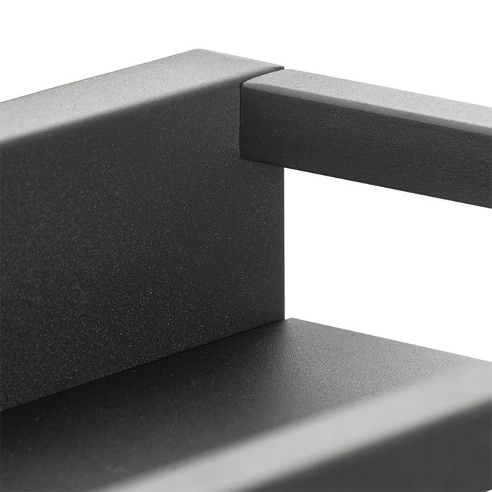 QAZQA Industriële wandlamp zwart met rek 2-lichts - Cage Rack