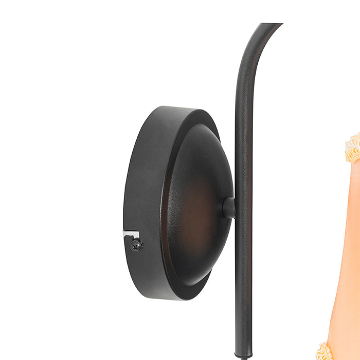 QAZQA Klassieke wandlamp zwart met lampenkap goud - Nona