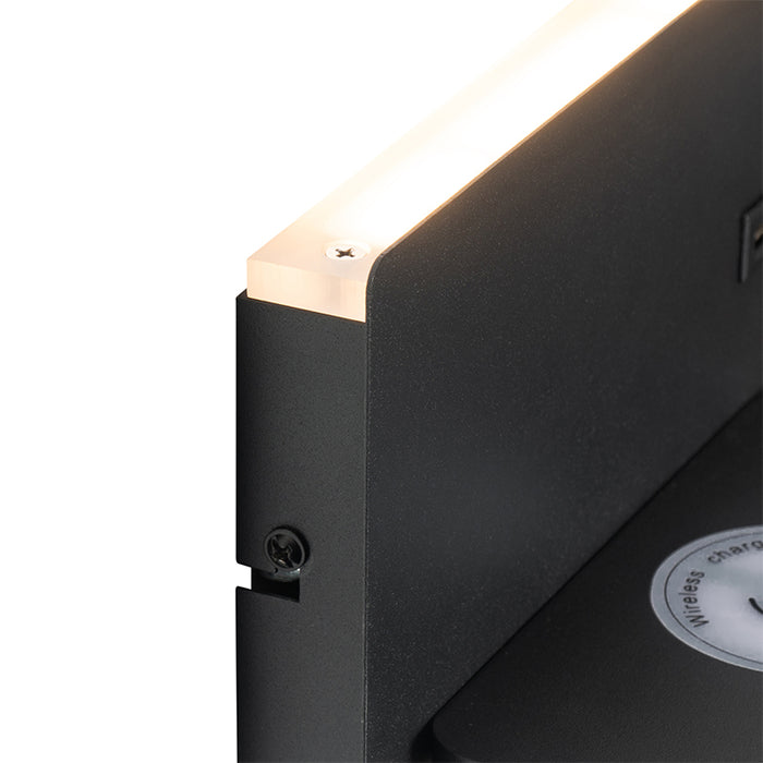 QAZQA Professional LED Wandlamp riza - Zwart - Modern - L 30cm