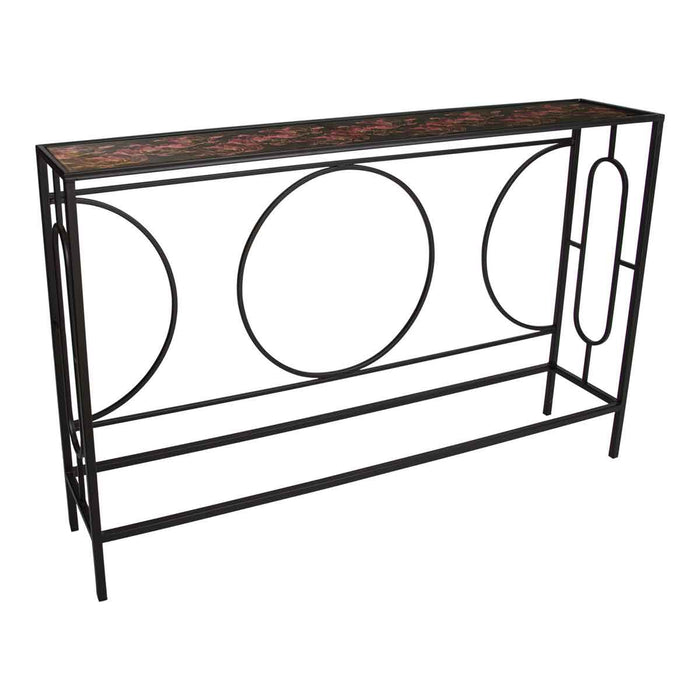 PTMD Dena Rechthoekige Bijzettafel - 120x24x77 cm - Metaal - Zwart