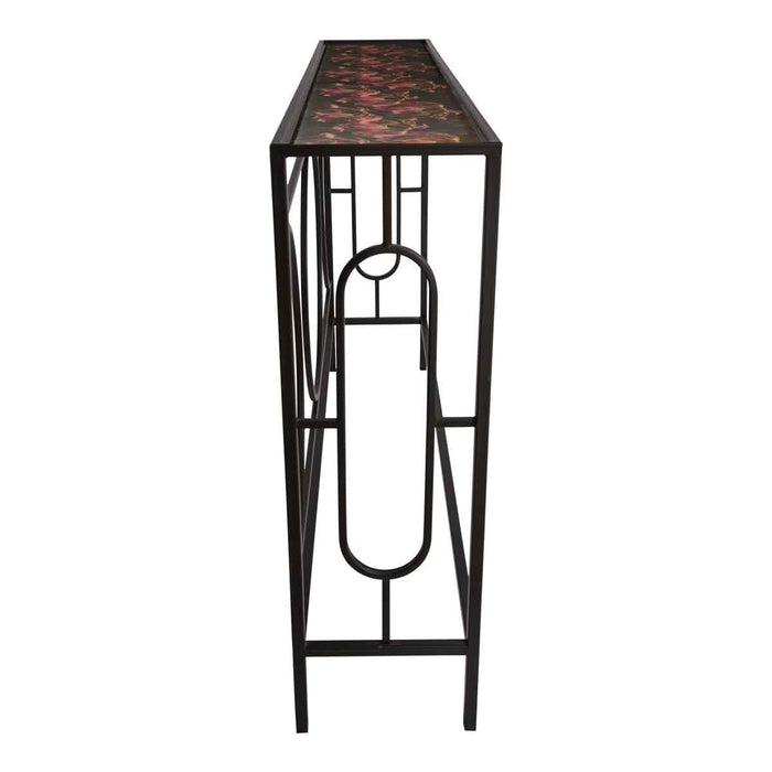 PTMD Dena Rechthoekige Bijzettafel - 120x24x77 cm - Metaal - Zwart