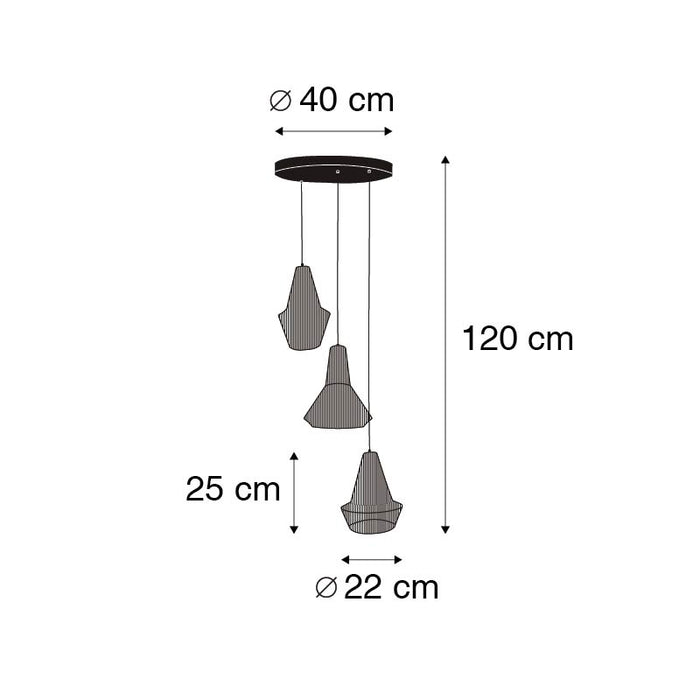 QAZQA Hanglamp jenthe - Naturel - Landelijk - D 40cm