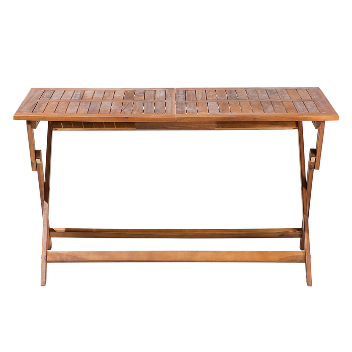 Beliani-CENTO -Tuintafel-Donkere houtkleur-140 x 75 cm-Acaciahout