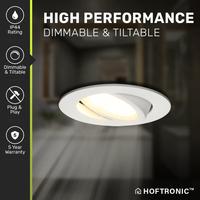 HOFTRONIC Rome - LED Inbouwspots Badkamer IP44 Wit