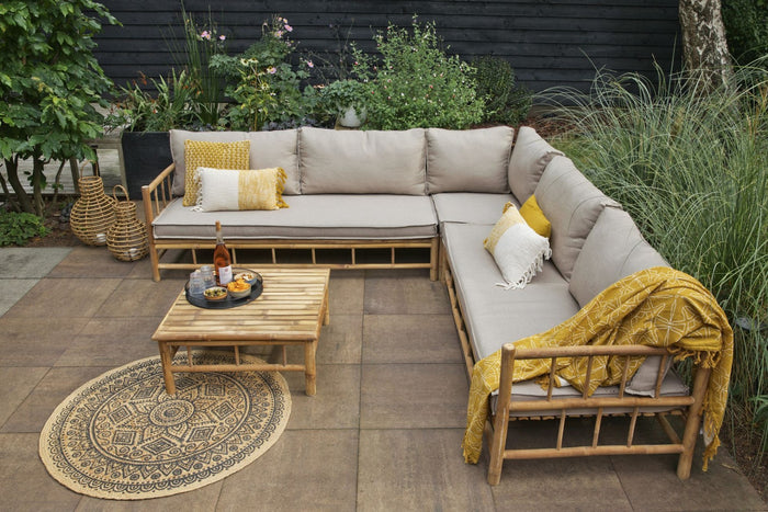 WOOOD Bamboo Hoek Loungeset Loungebank + Koffietafel Inclusief