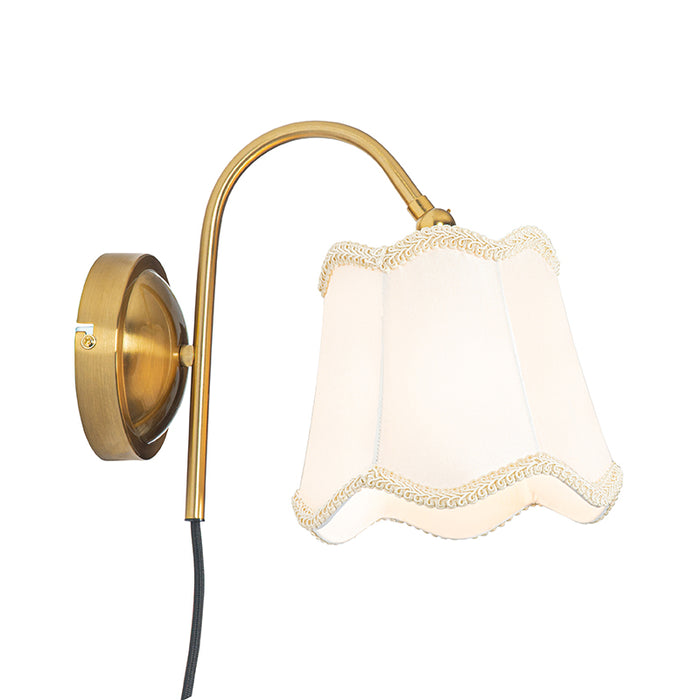 QAZQA Wandlamp nona - Wit - Klassiek | Antiek - L 18cm