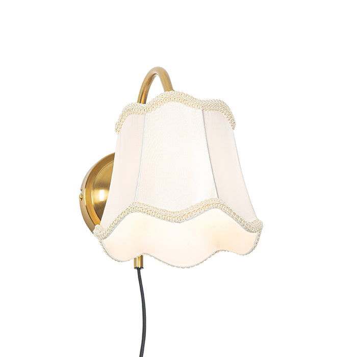 QAZQA Wandlamp nona - Wit - Klassiek | Antiek - L 18cm