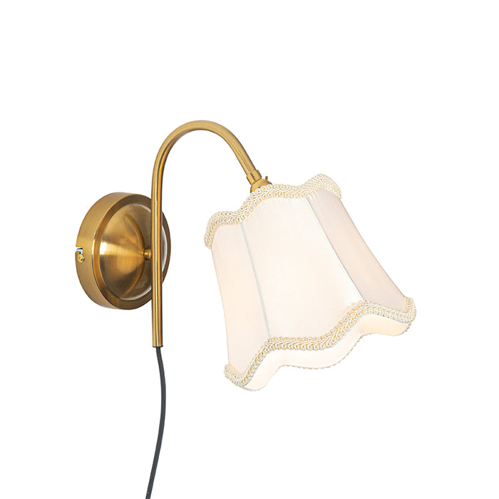 QAZQA Wandlamp nona - Wit - Klassiek | Antiek - L 18cm